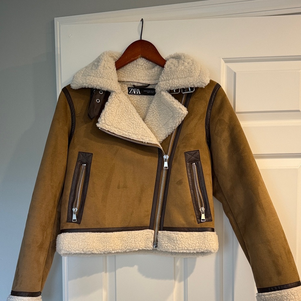 Zara Brown Shearling Jacket